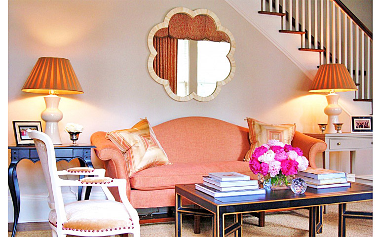 Catherine M. Austin Interior Design/ Pink House Living Room
