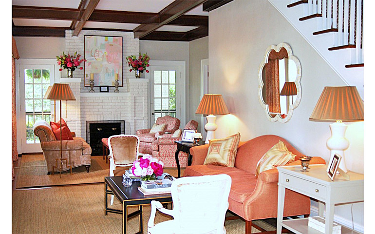 Catherine M. Austin Interior Design/ Pink House Living Room