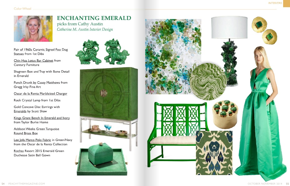 Catherine M. Austin Interior Design/ Peachy Emerald Color Wheel