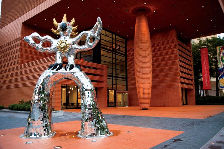 "The Firebird" stands in front of the Bechtler Museum of Modern Art in Charlotte, NC. The museum is dedicated to the celebration and analysis of the strongest aspects of mid- century modernism. JCI Photo - Todd Bennett